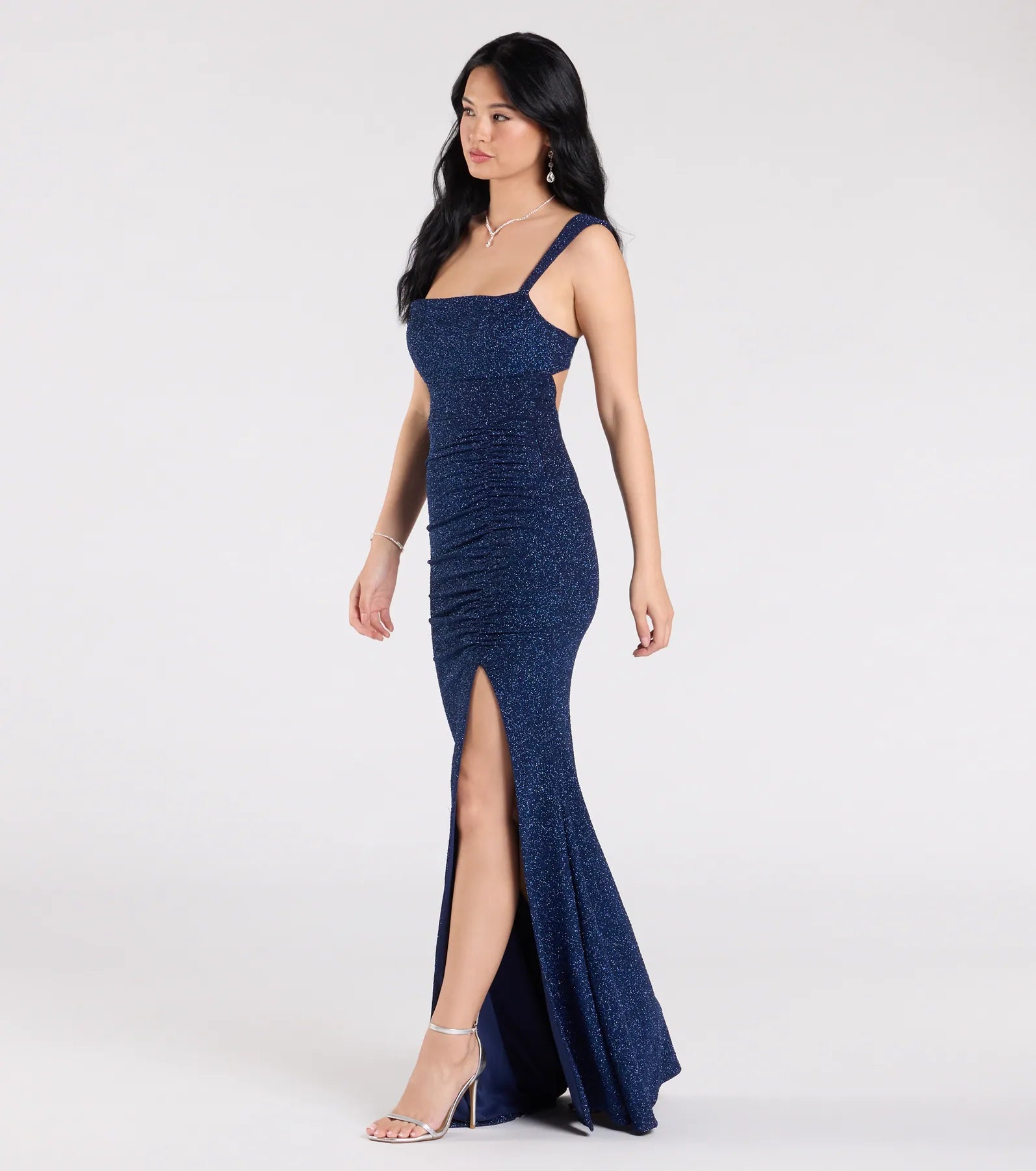 Drew Open Back Glitter Mermaid Dress - Image 12