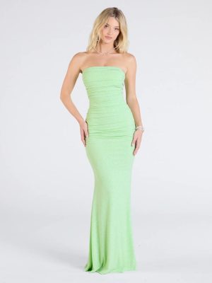 Mischka Strapless Mermaid Glitter Formal Dress