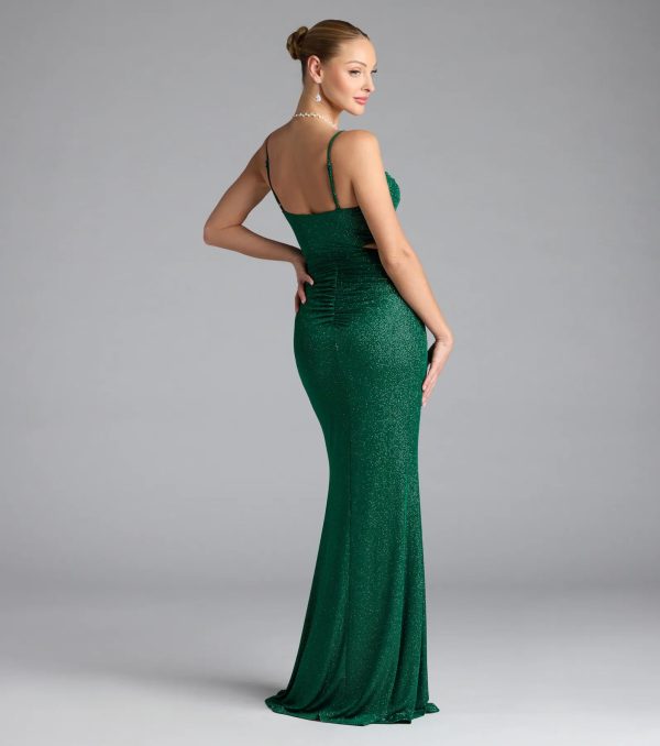 Elliana Cutout Slit Glitter Formal Dress - Image 2