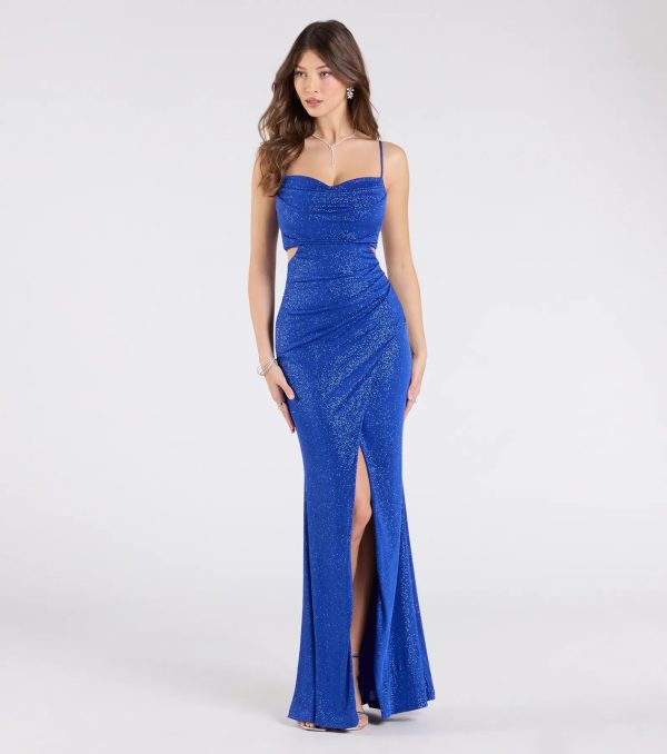 Elliana Cutout Slit Glitter Formal Dress - Image 5