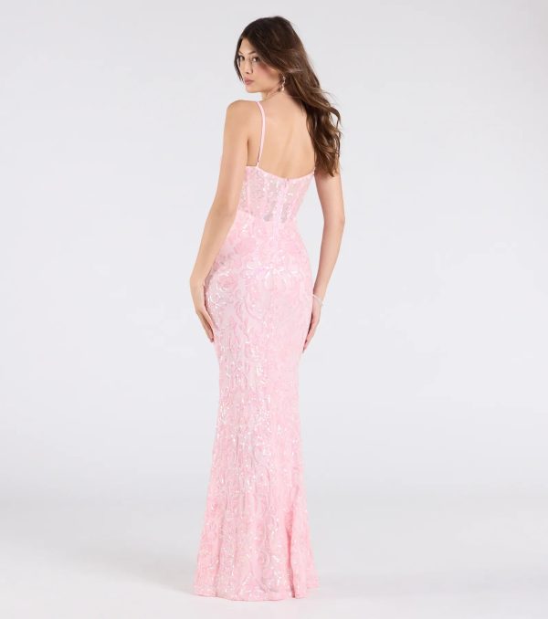 Rosalia Sweetheart Mermaid Sequin Formal Dress - Image 2