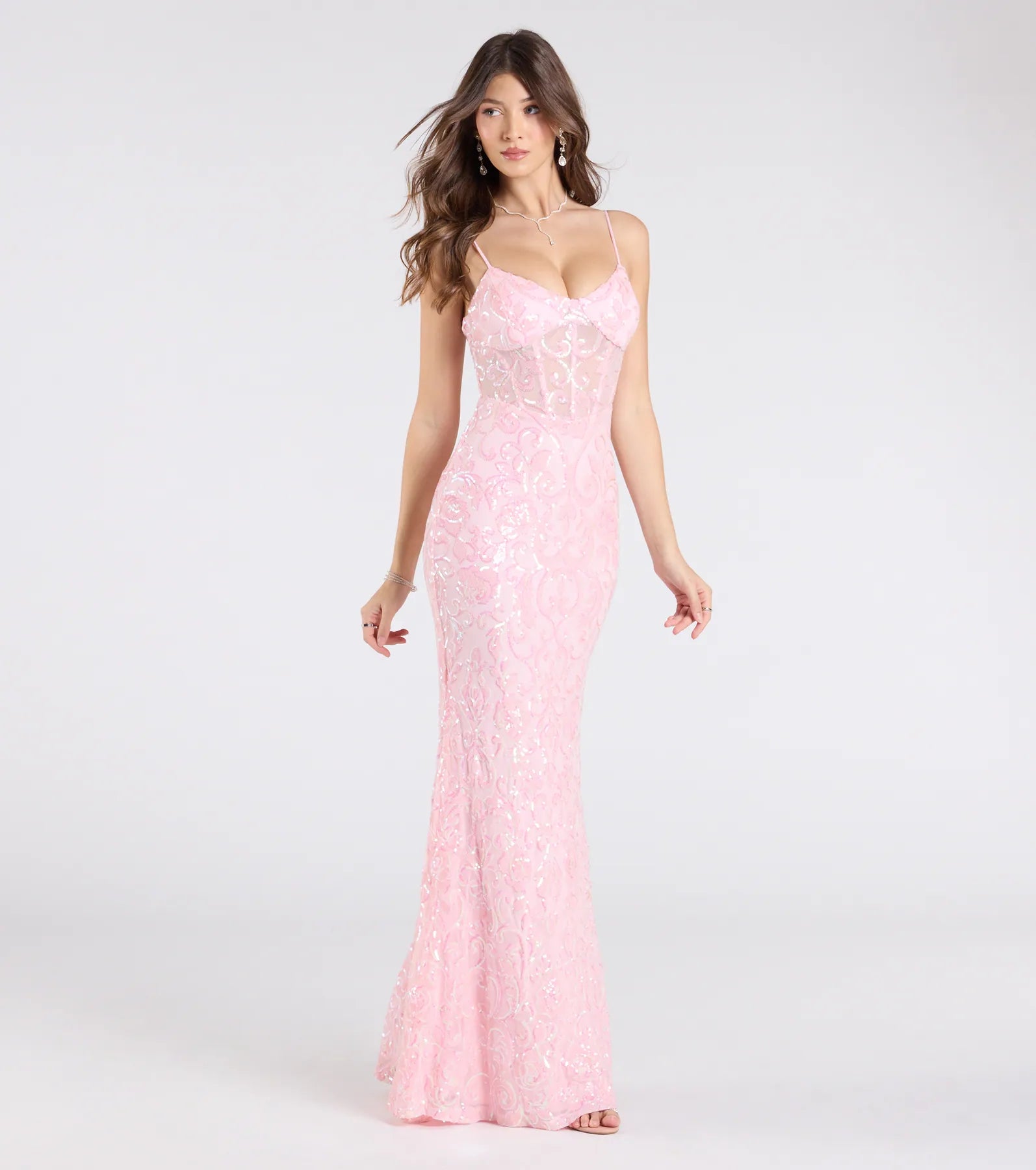 Rosalia Sweetheart Mermaid Sequin Formal Dress - Image 4