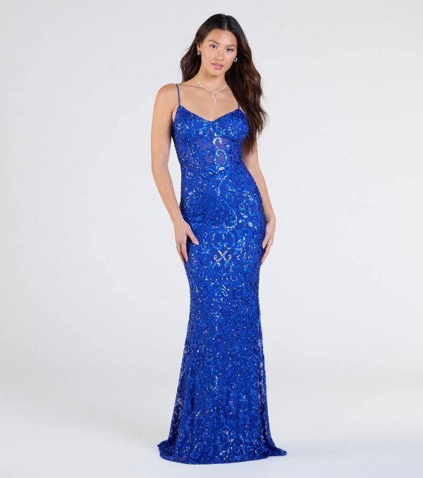 Rosalia Sweetheart Mermaid Sequin Formal Dress - Image 5