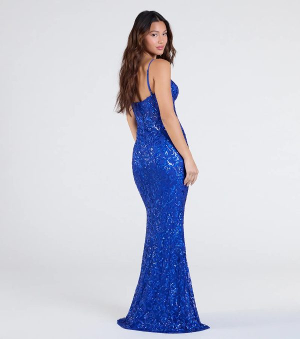 Rosalia Sweetheart Mermaid Sequin Formal Dress - Image 6