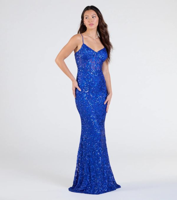 Rosalia Sweetheart Mermaid Sequin Formal Dress - Image 9