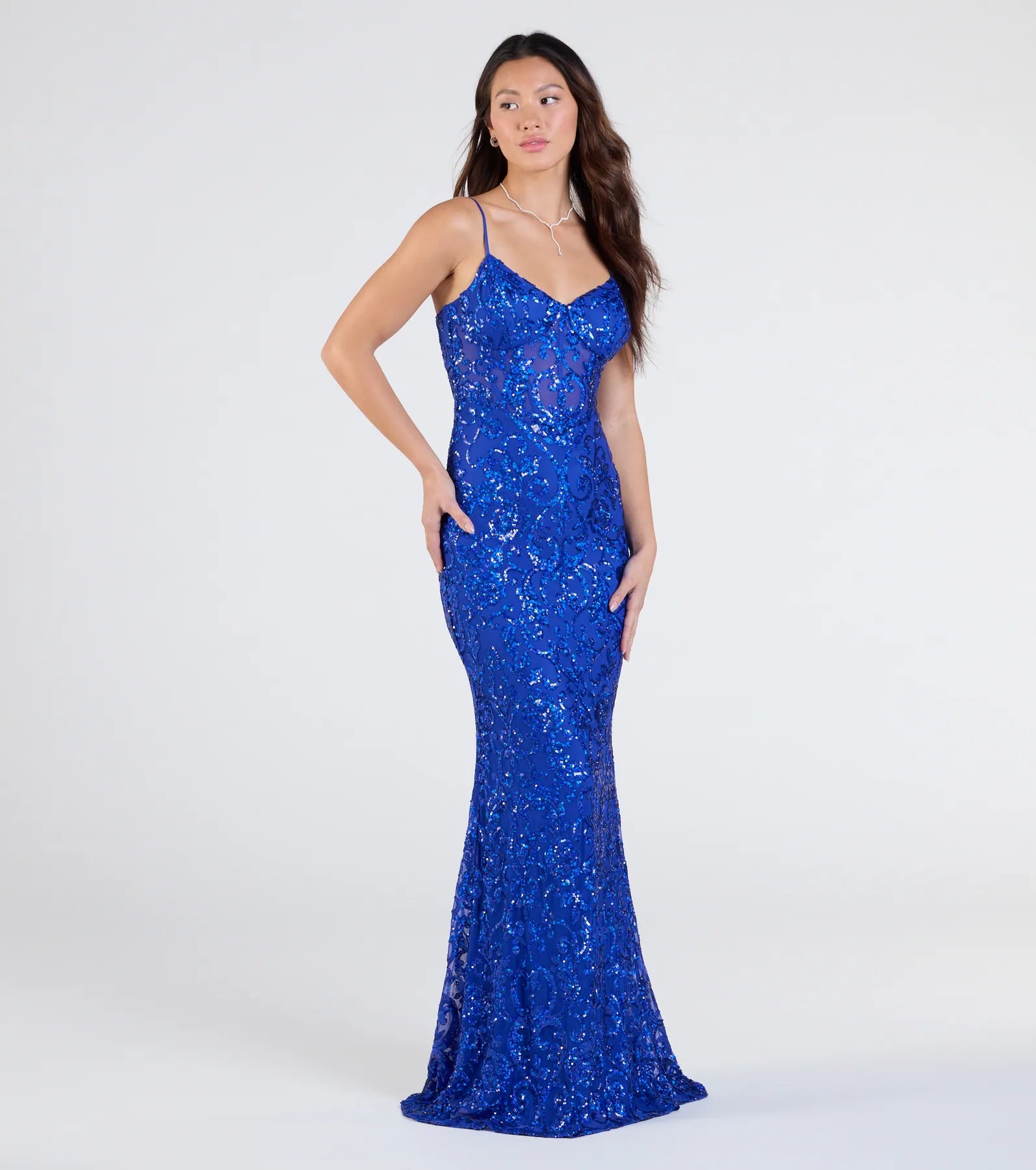 Rosalia Sweetheart Mermaid Sequin Formal Dress - Image 9