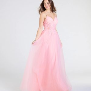Alia Sequin Applique A-Line Tulle Formal Dress