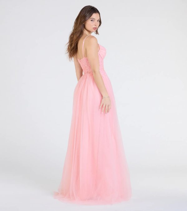 Alia Sequin Applique A-Line Tulle Formal Dress - Image 2