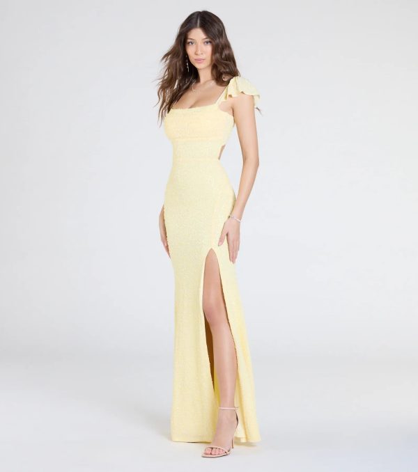 Tanya Lace-Up Slit Mermaid Beaded Formal Dress - Image 5