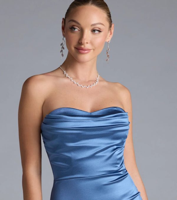 Priscilla Formal Satin Strapless Mermaid Dress - Image 21