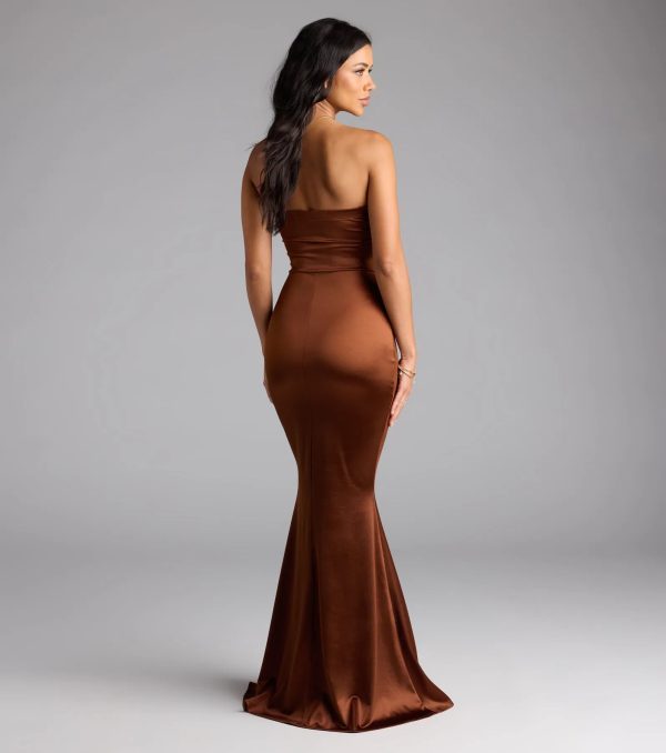Priscilla Formal Satin Strapless Mermaid Dress - Image 24