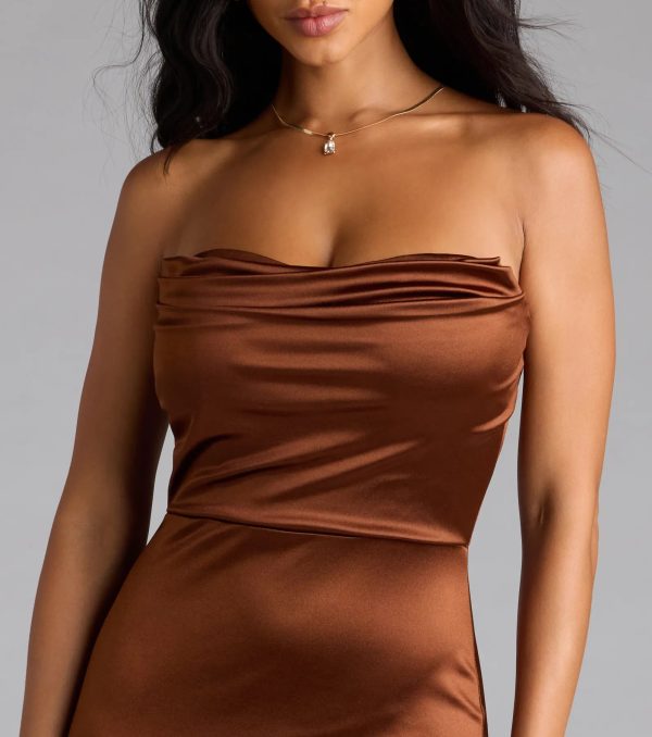 Priscilla Formal Satin Strapless Mermaid Dress - Image 25