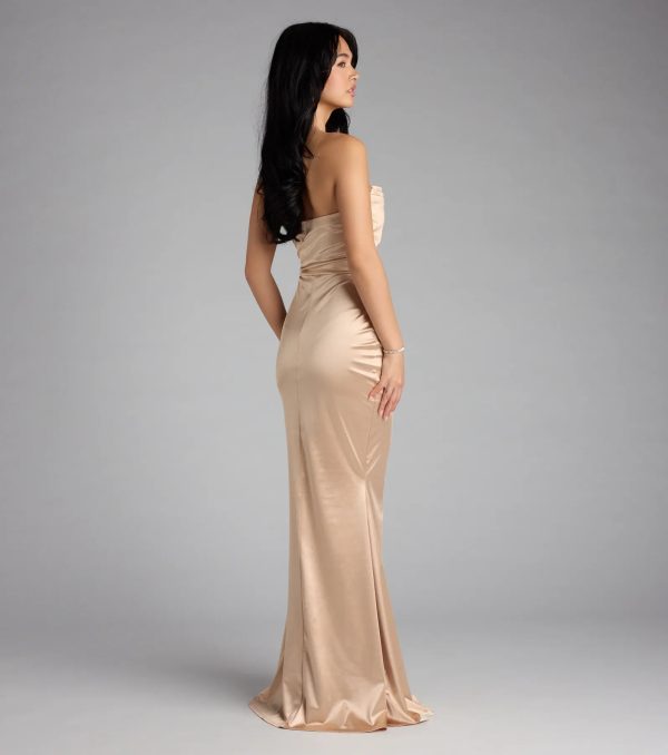 Priscilla Formal Satin Strapless Mermaid Dress - Image 28