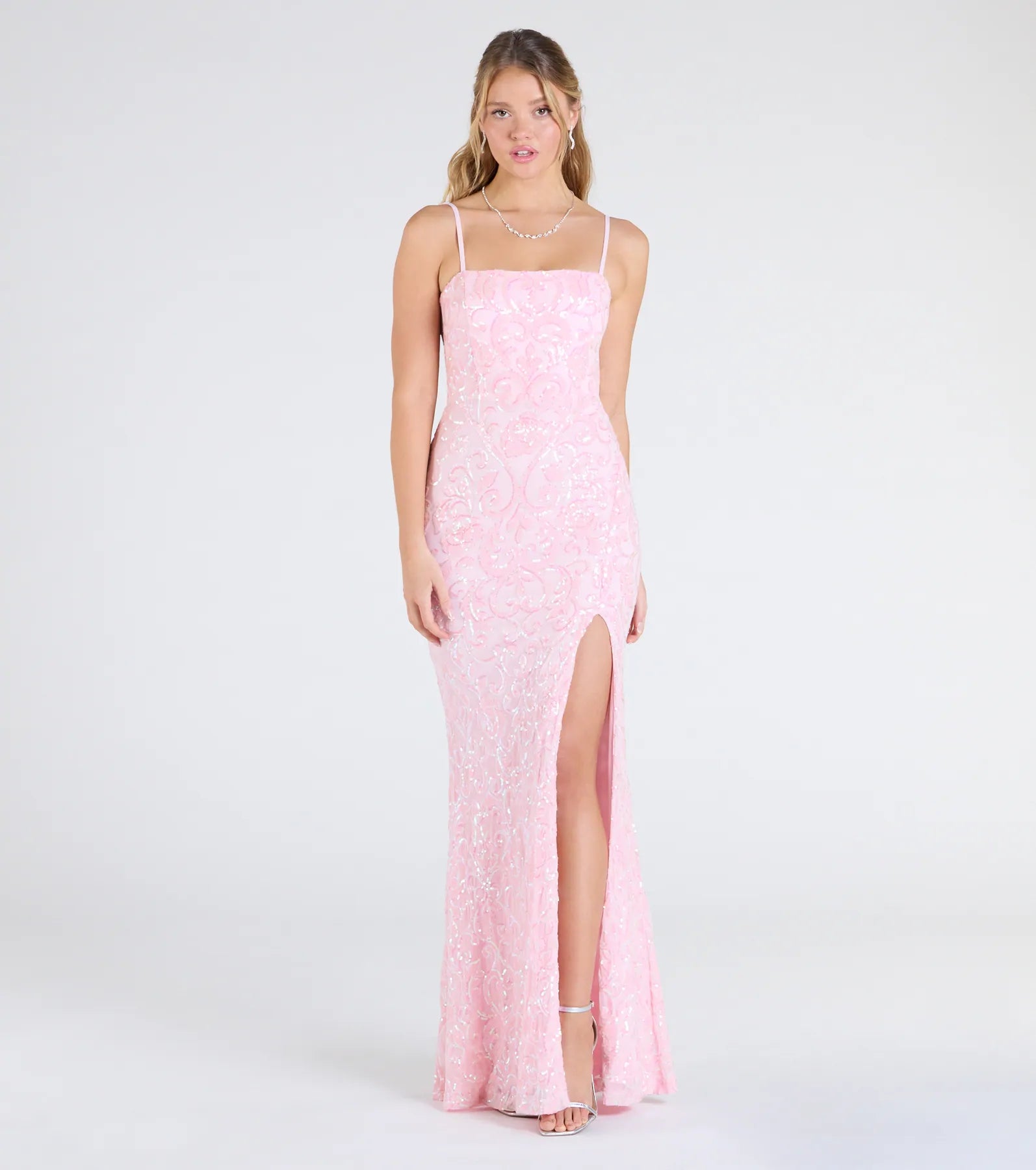 Dana Tie Back Slit Sequin Formal Dress - Image 5