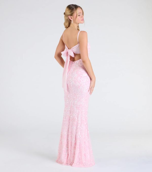 Dana Tie Back Slit Sequin Formal Dress - Image 6