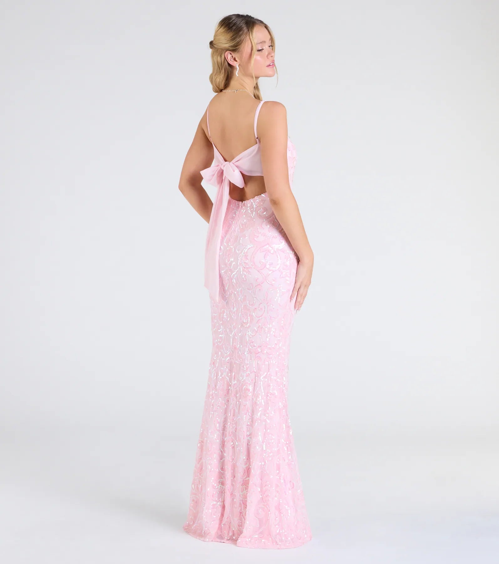 Dana Tie Back Slit Sequin Formal Dress - Image 6