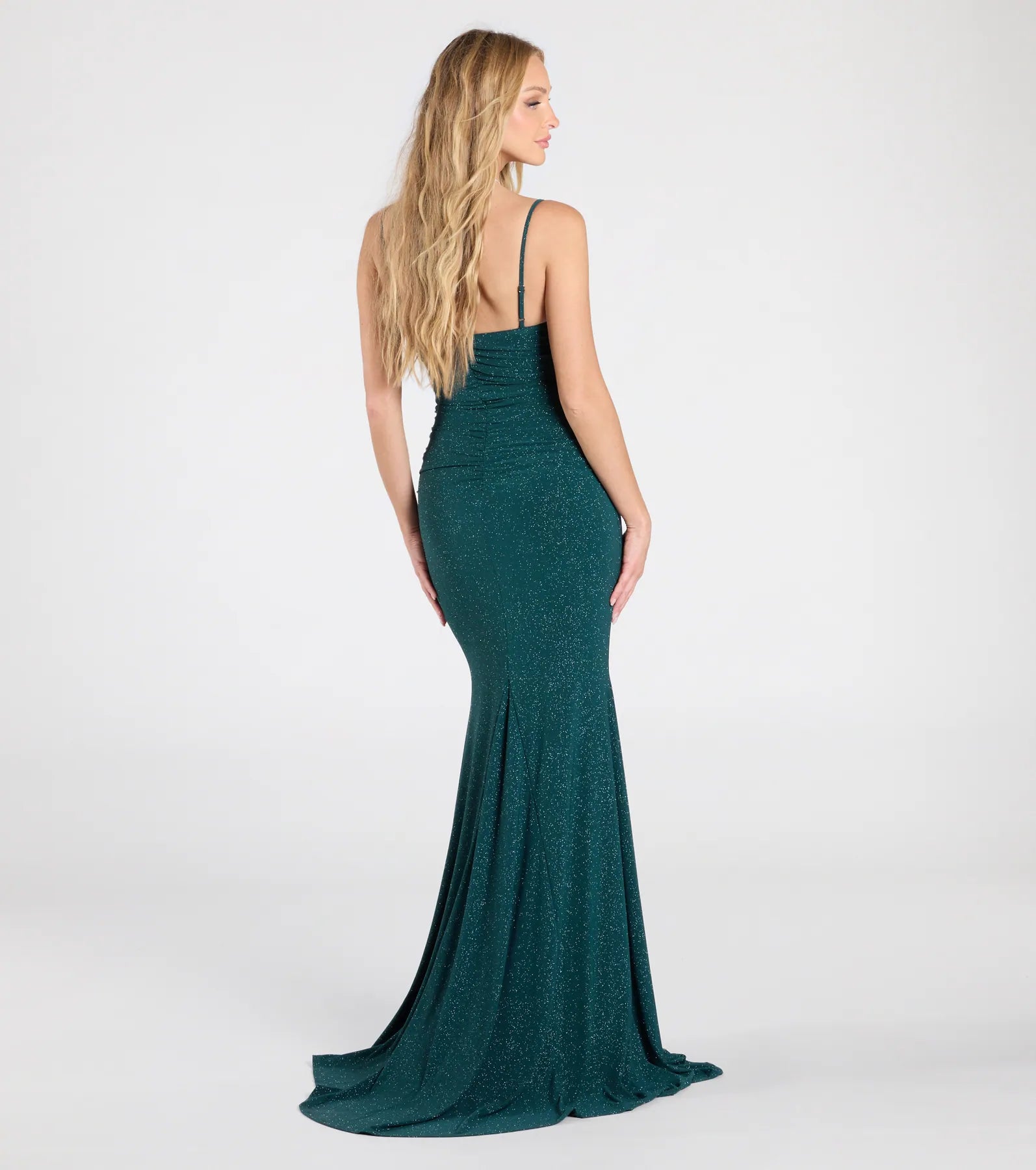Corrina Cowl Neck Mermaid Glitter Formal Dress - Image 6