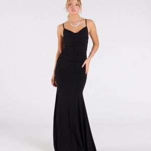 Corrina Cowl Neck Mermaid Glitter Formal Dress