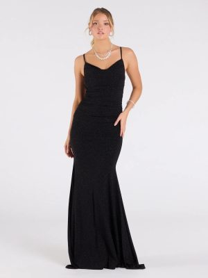 Corrina Cowl Neck Mermaid Glitter Formal Dress