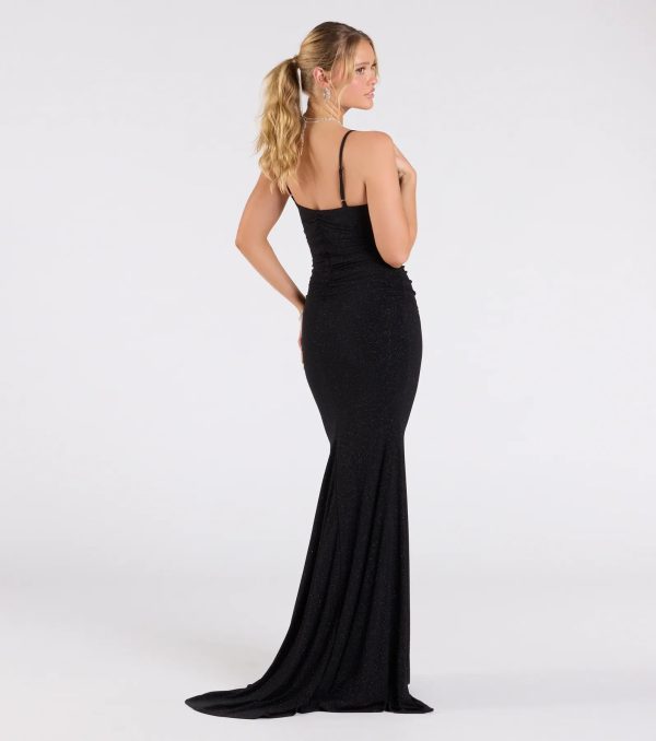Corrina Cowl Neck Mermaid Glitter Formal Dress - Image 2