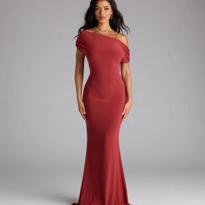 Raven Off-Shoulder Cutout Mermaid Formal Dress