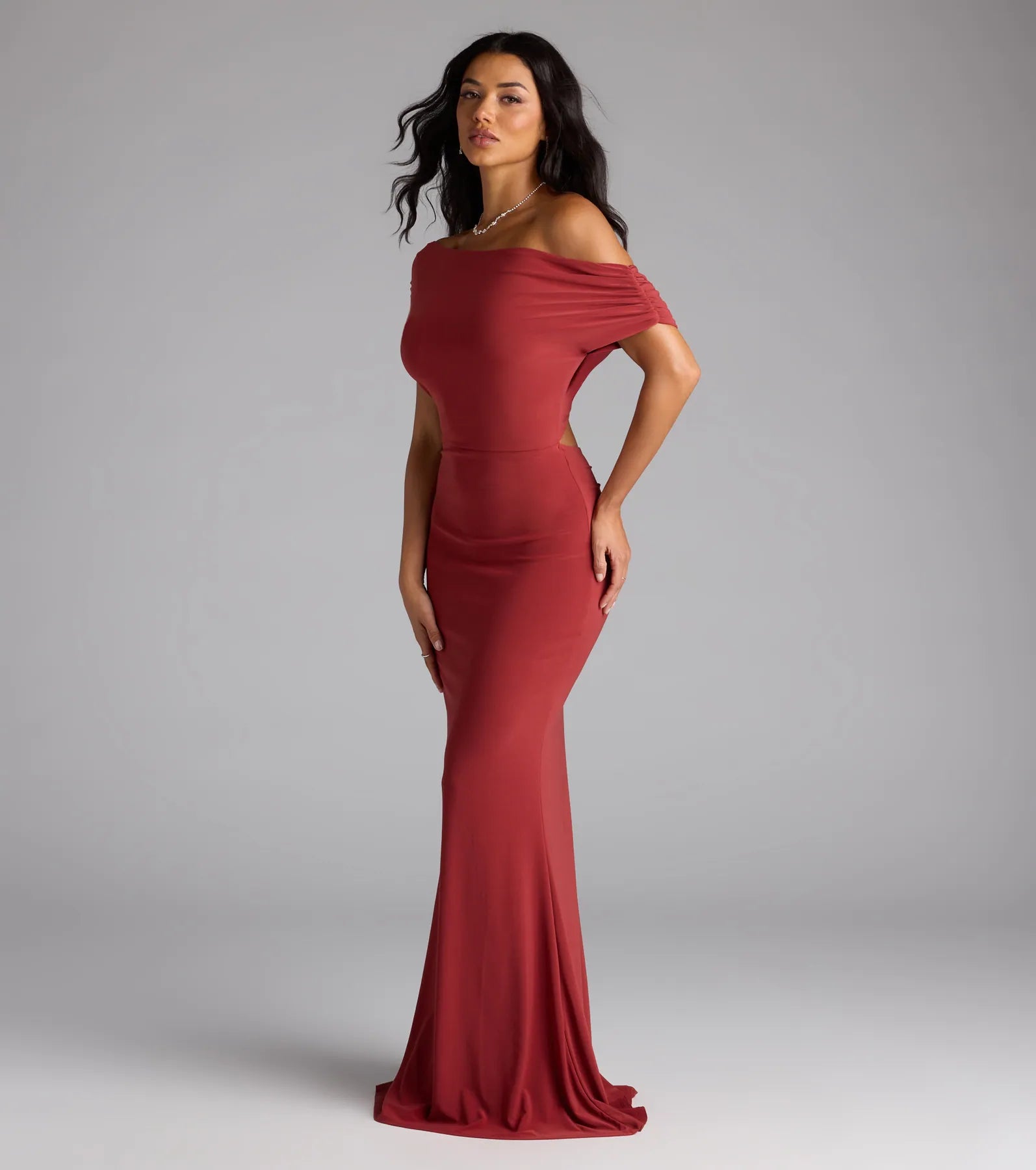 Raven Off-Shoulder Cutout Mermaid Formal Dress - Image 4