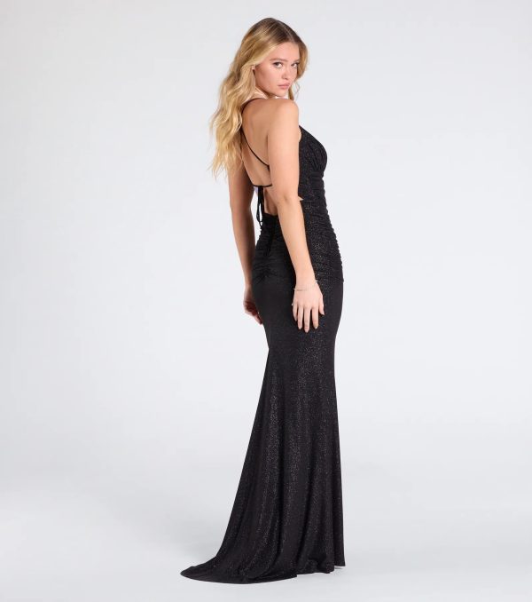 Brigitta Glitter Lace-Up Mermaid Dress - Image 6