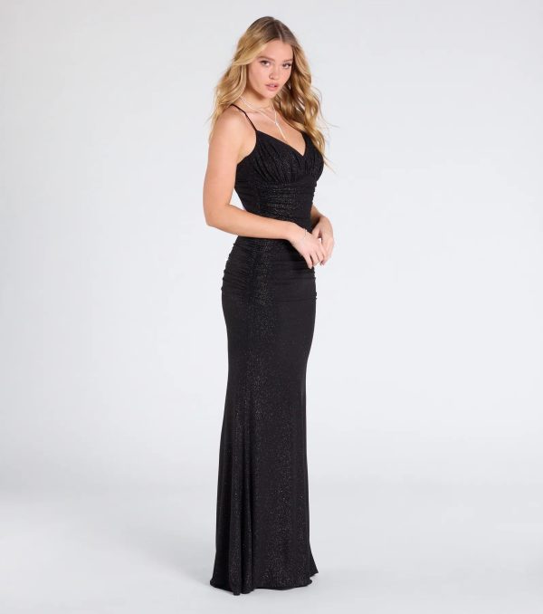 Brigitta Glitter Lace-Up Mermaid Dress - Image 8