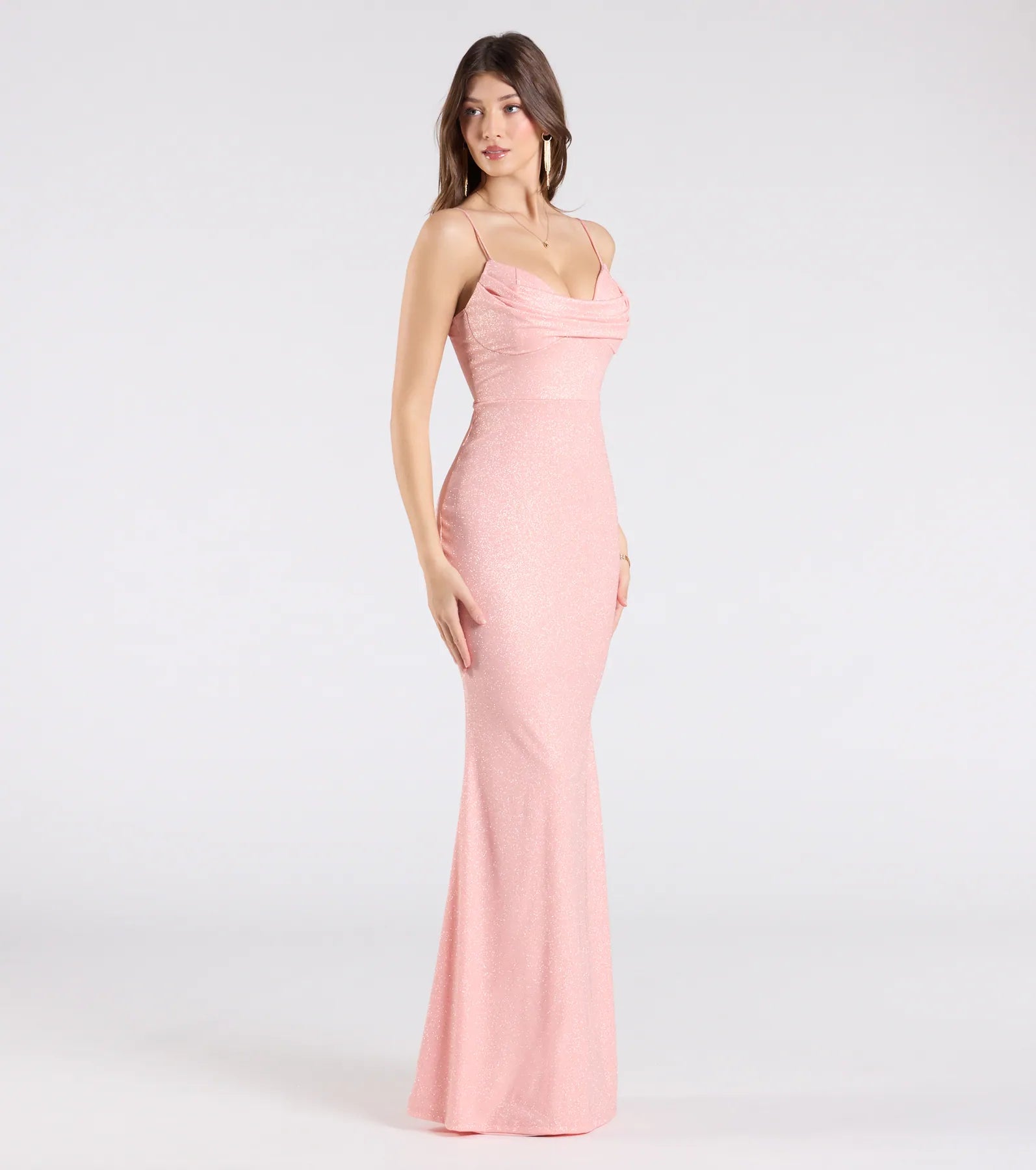 Acacia Glitter Knit Cowl Neck Mermaid Dress - Image 10