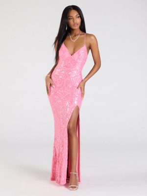 Lora Sequin Lace-Up Mermaid Dress