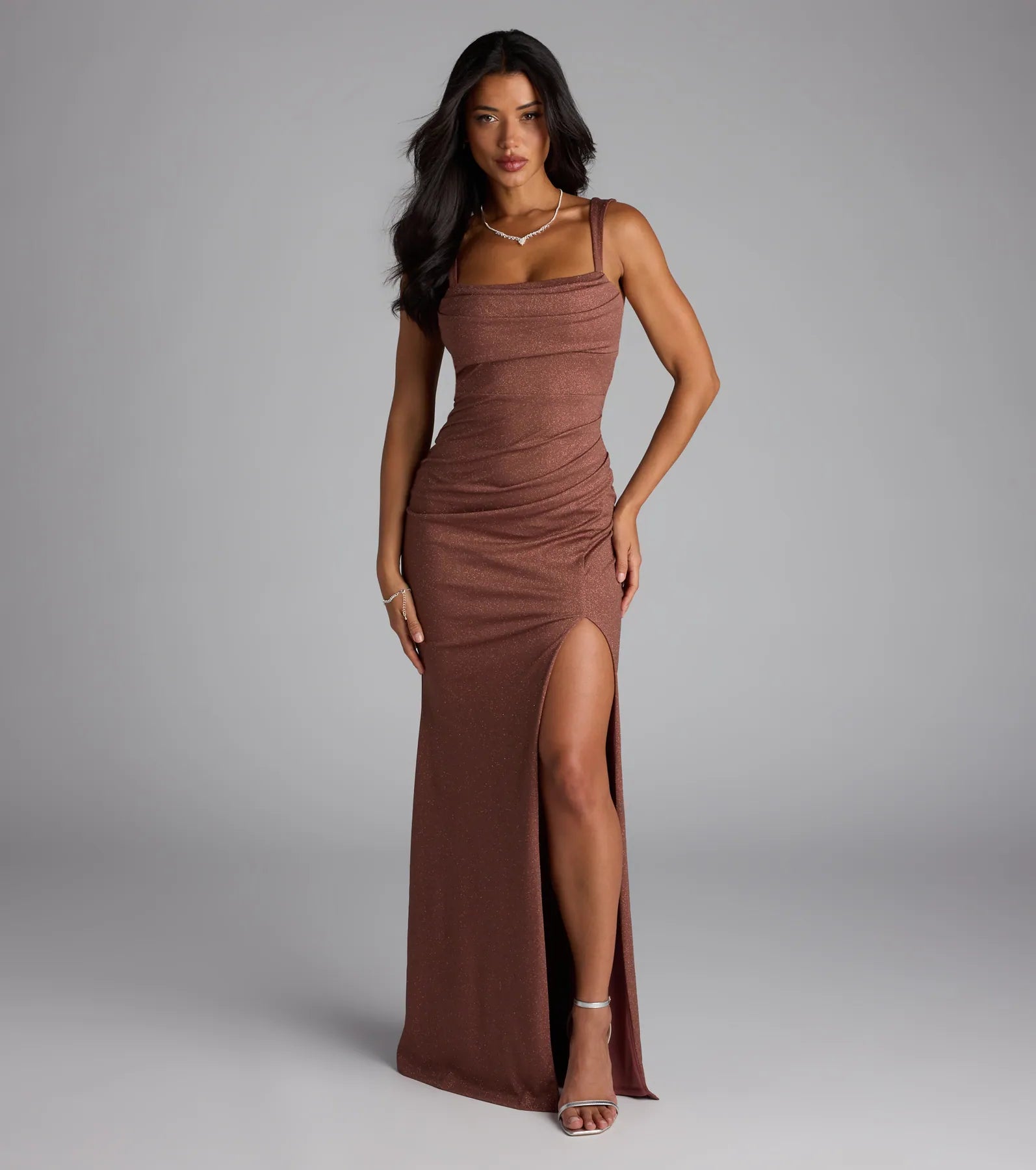 Catherine Open Back Mermaid Glitter Formal Dress - Image 5