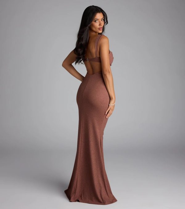 Catherine Open Back Mermaid Glitter Formal Dress - Image 6