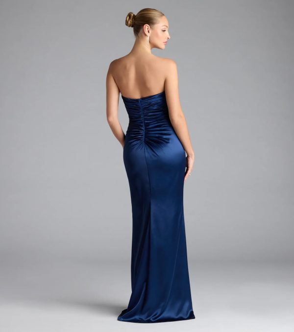 Colette Strapless Mermaid Satin Formal Dress - Image 2