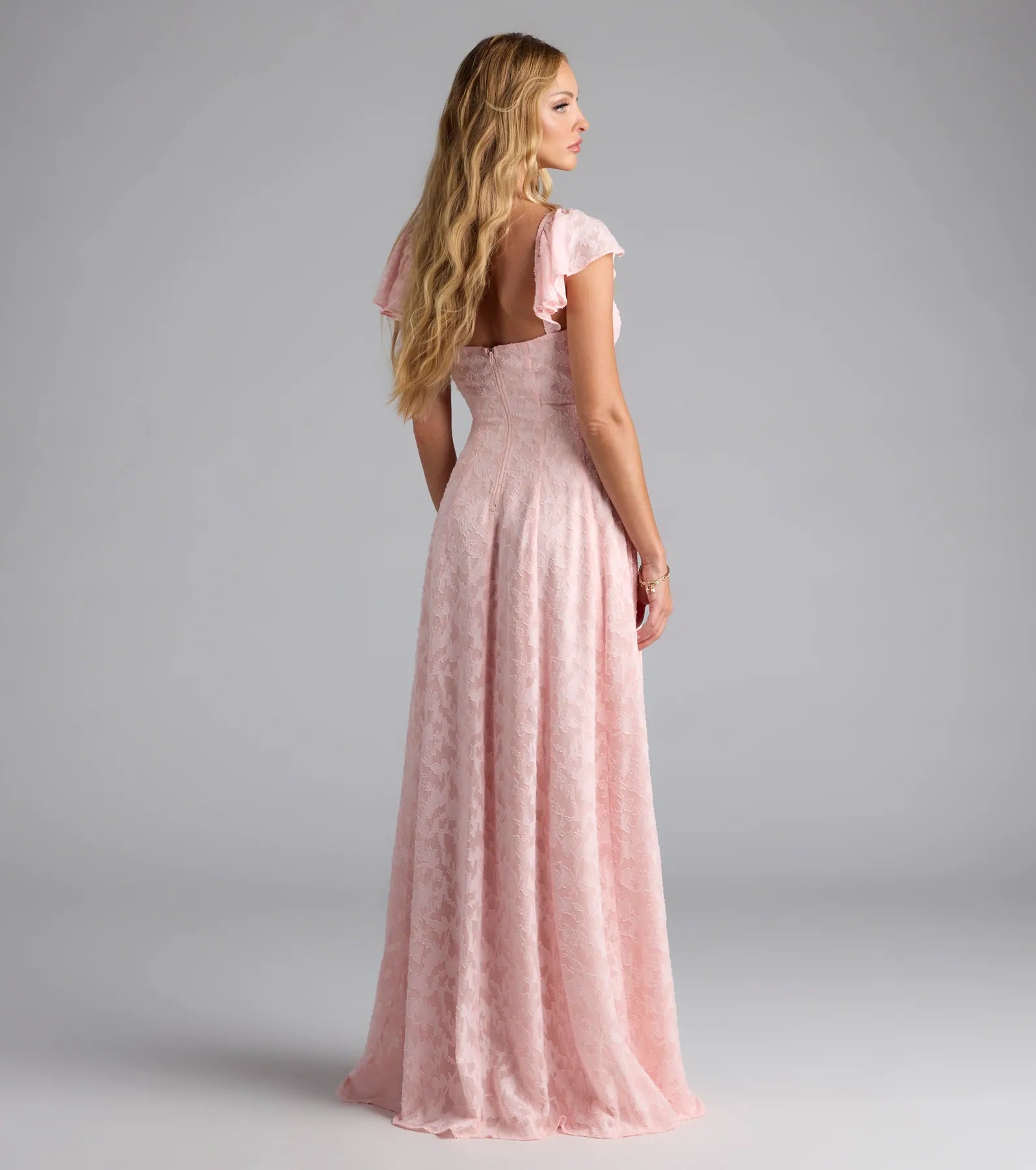 Vittoria Flutter Sleeve A-Line Chiffon Formal Dress - Image 6
