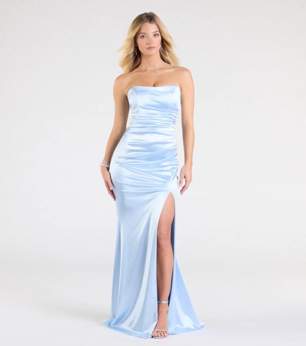 Elenora Lace-Up Mermaid Satin Formal Dress - Image 5