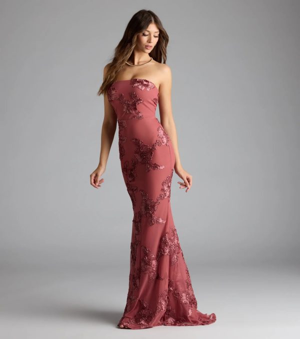 Ariela Lace-Up Cutout Mermaid Formal Dress - Image 4