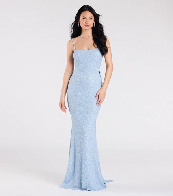 Gwendolyn Glitter Knit Bow-Back Mermaid Dress - Image 20