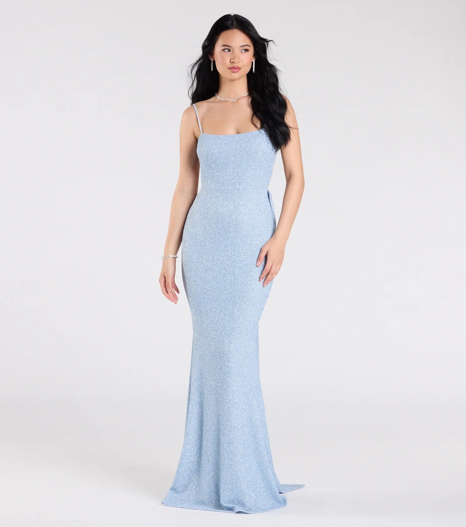 Gwendolyn Glitter Knit Bow-Back Mermaid Dress - Image 20