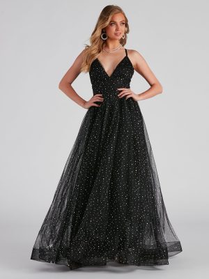 Vanessa V-Neck Tulle Gown