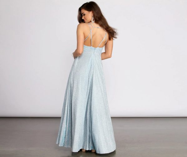 Lisette Glitter Shine Pleated Ball Gown - Image 2