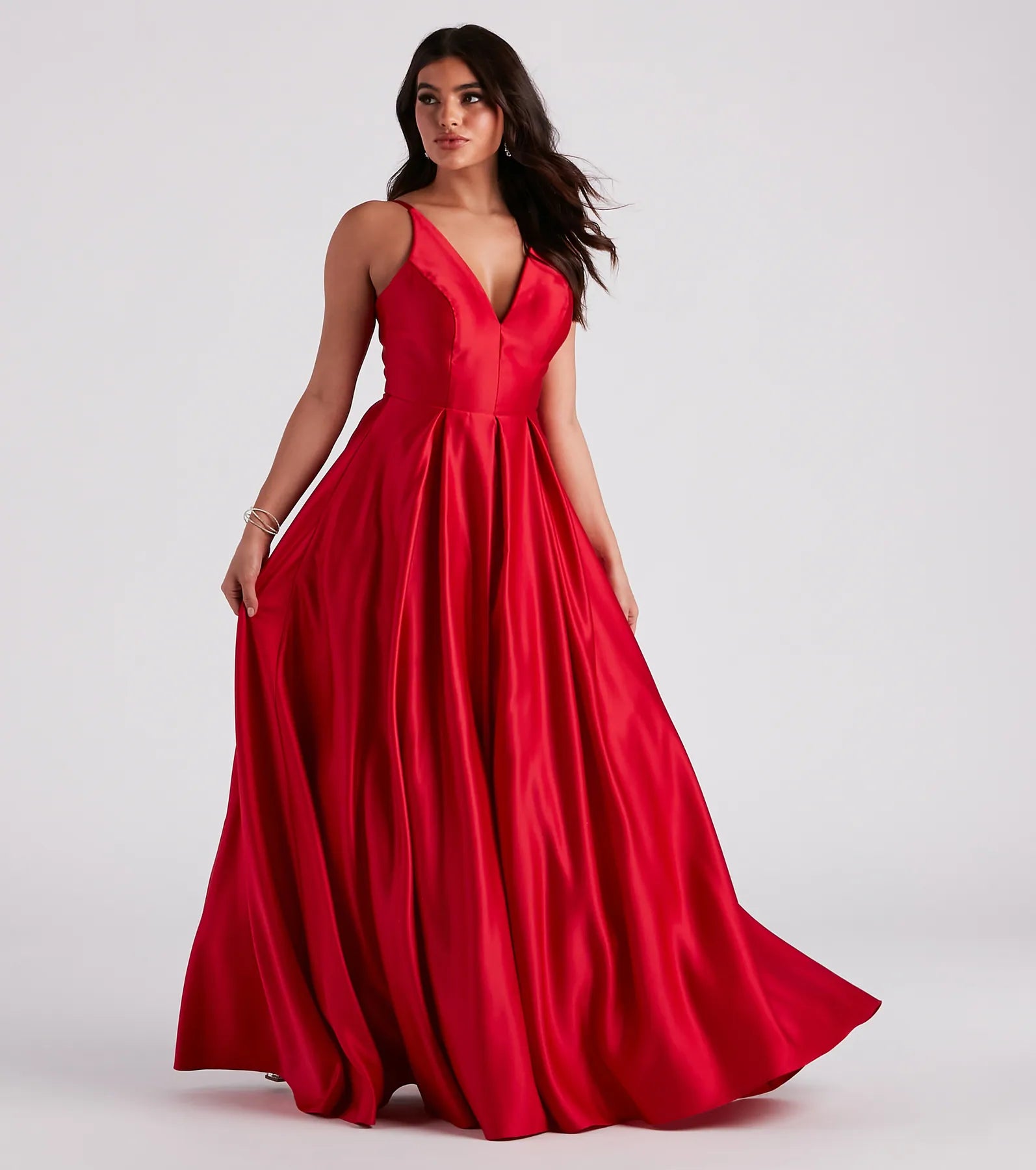 Darcie Satin Tie Back A-Line Ball Gown - Image 3