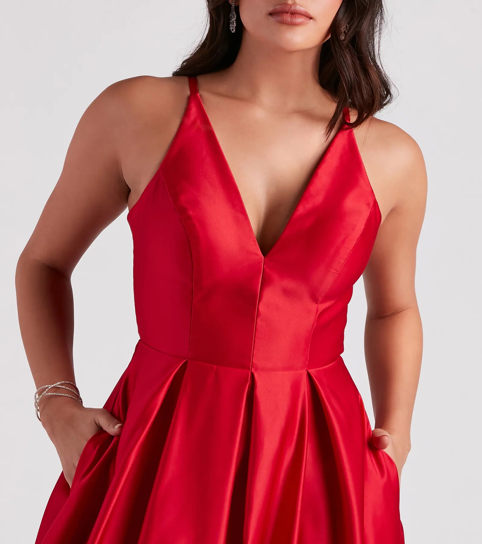 Darcie Satin Tie Back A-Line Ball Gown - Image 4