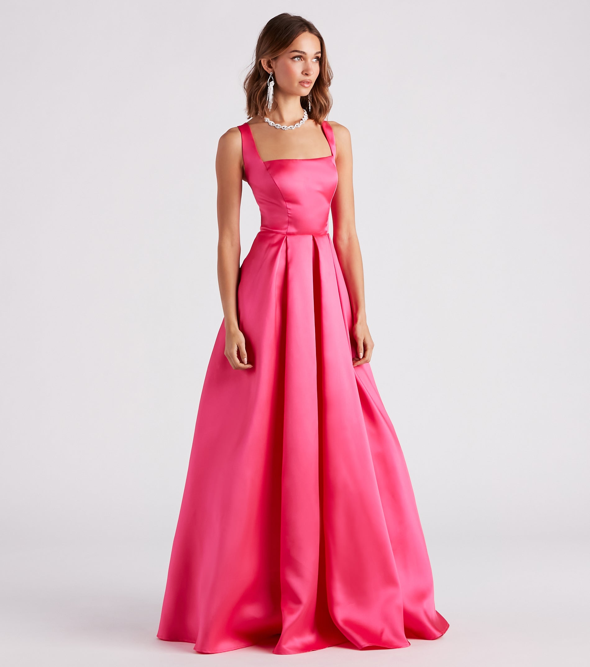 Kristine Satin Lace-Up A-Line Ball Gown - Image 3