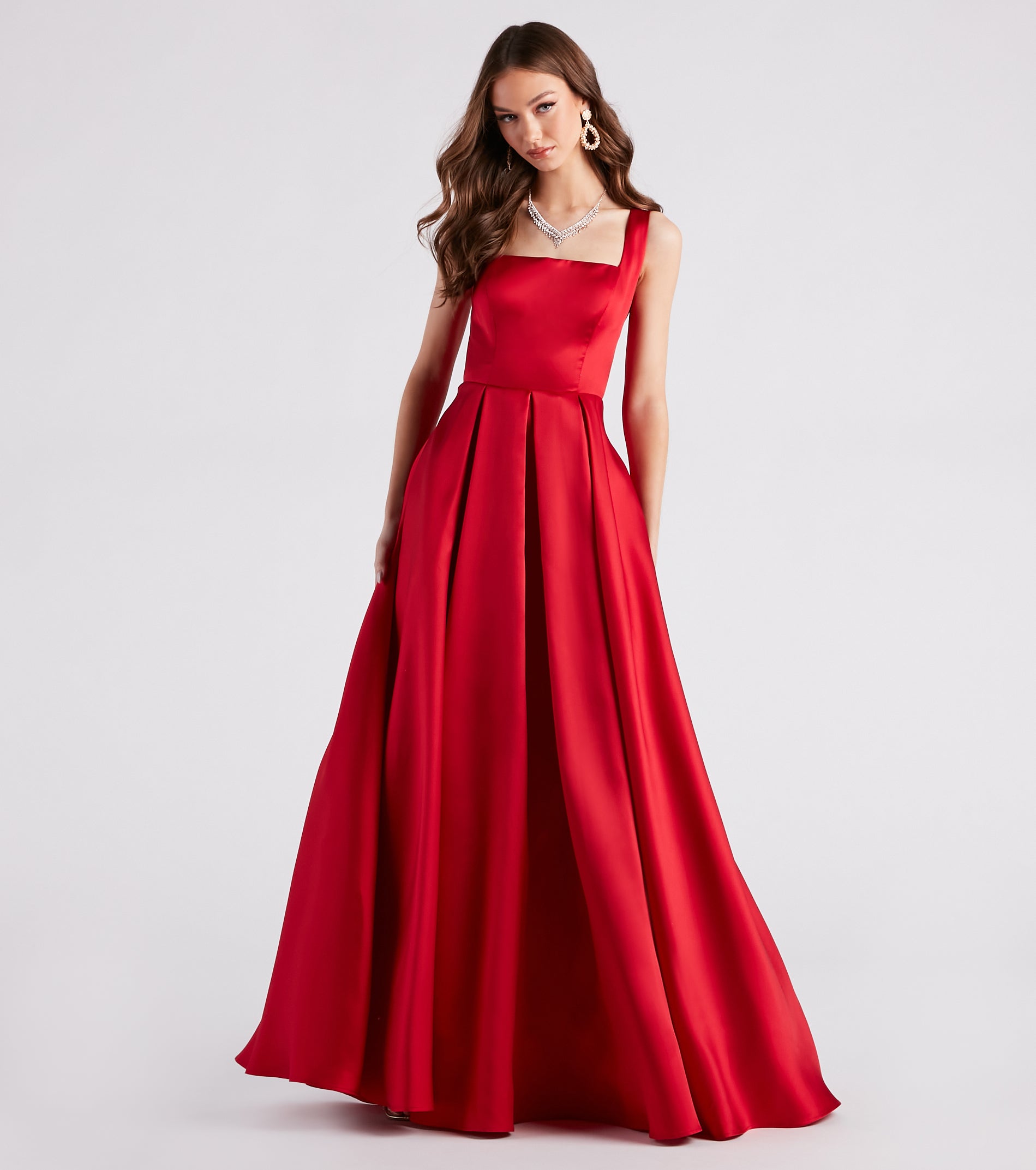 Kristine Satin Lace-Up A-Line Ball Gown - Image 5