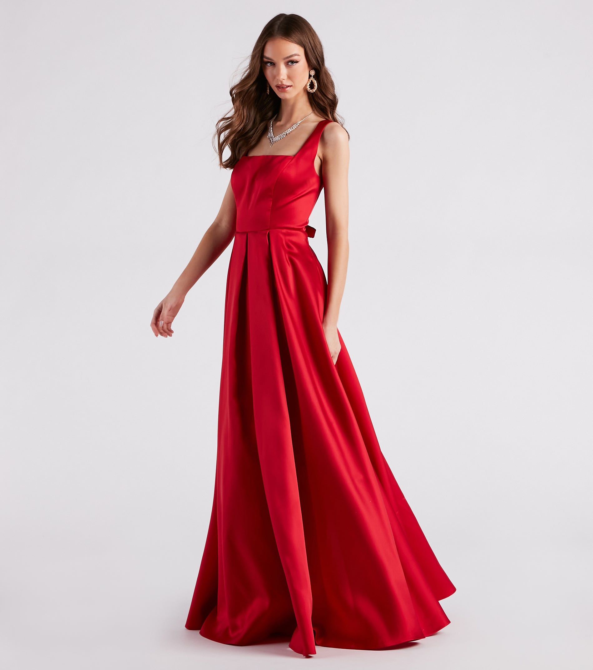 Kristine Satin Lace-Up A-Line Ball Gown - Image 7