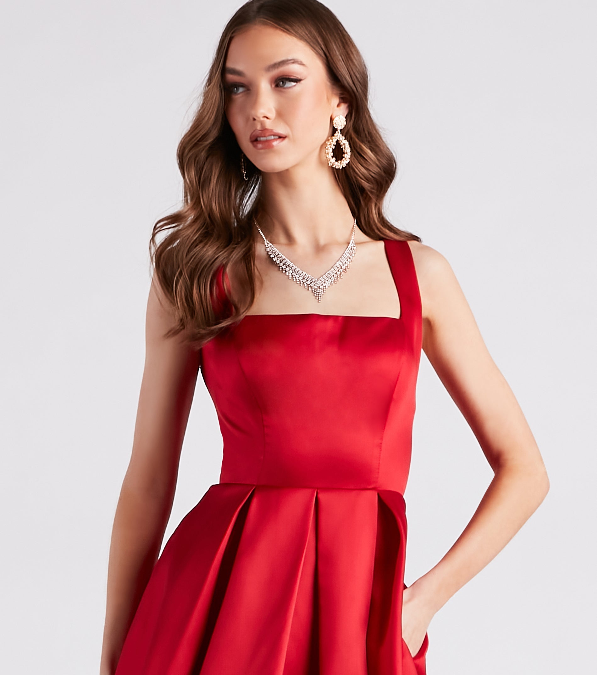 Kristine Satin Lace-Up A-Line Ball Gown - Image 8