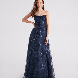 Helga Sequin Embroidered A-Line Ball Gown