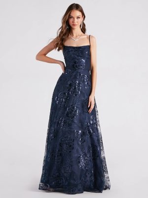 Helga Sequin Embroidered A-Line Ball Gown