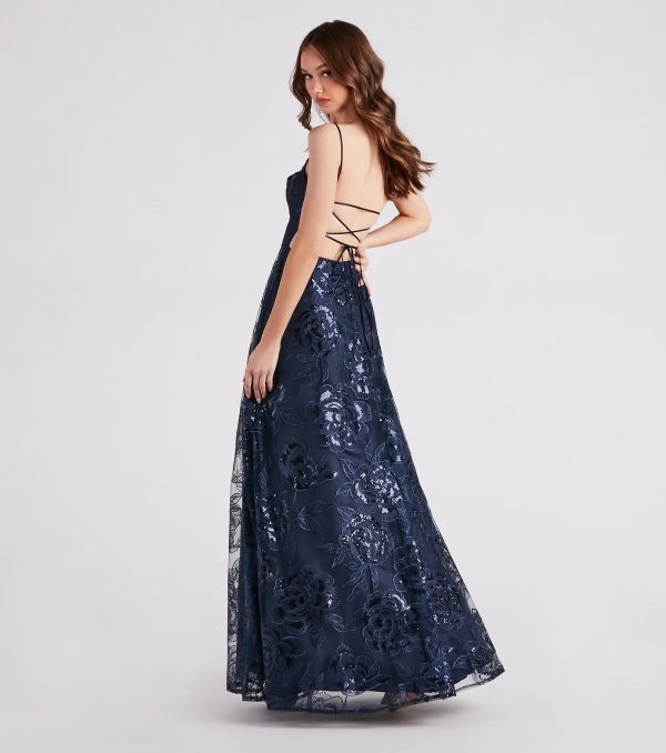 Helga Sequin Embroidered A-Line Ball Gown - Image 2