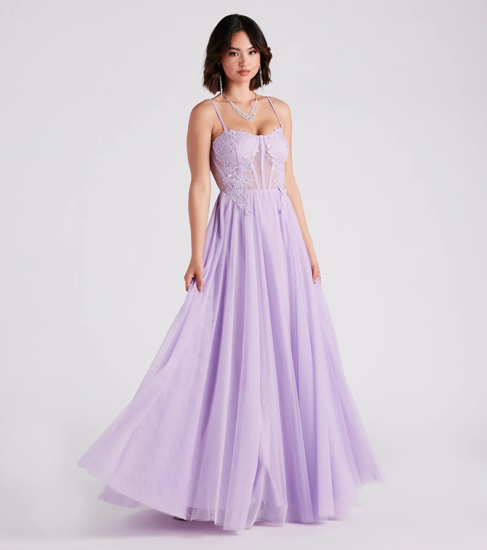 Alexandra Rhinestone Embroidered Tulle Ball Gown - Image 5